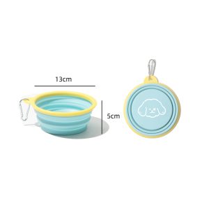 Collapsible Pet Travel Bowl - Portable Dog & Cat Water & Food Bowl with Carabiner Clip, 350ml, Food-Grade TPE