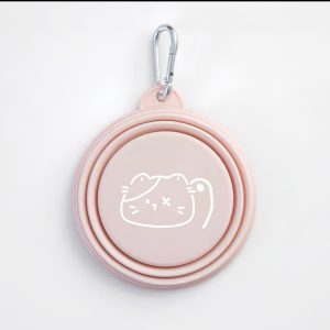 Collapsible Pet Travel Bowl - Portable Dog & Cat Water & Food Bowl with Carabiner Clip, 350ml, Food-Grade TPE
