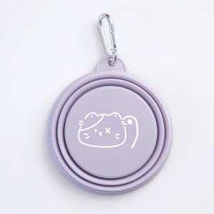 Collapsible Pet Travel Bowl - Portable Dog & Cat Water & Food Bowl with Carabiner Clip, 350ml, Food-Grade TPE