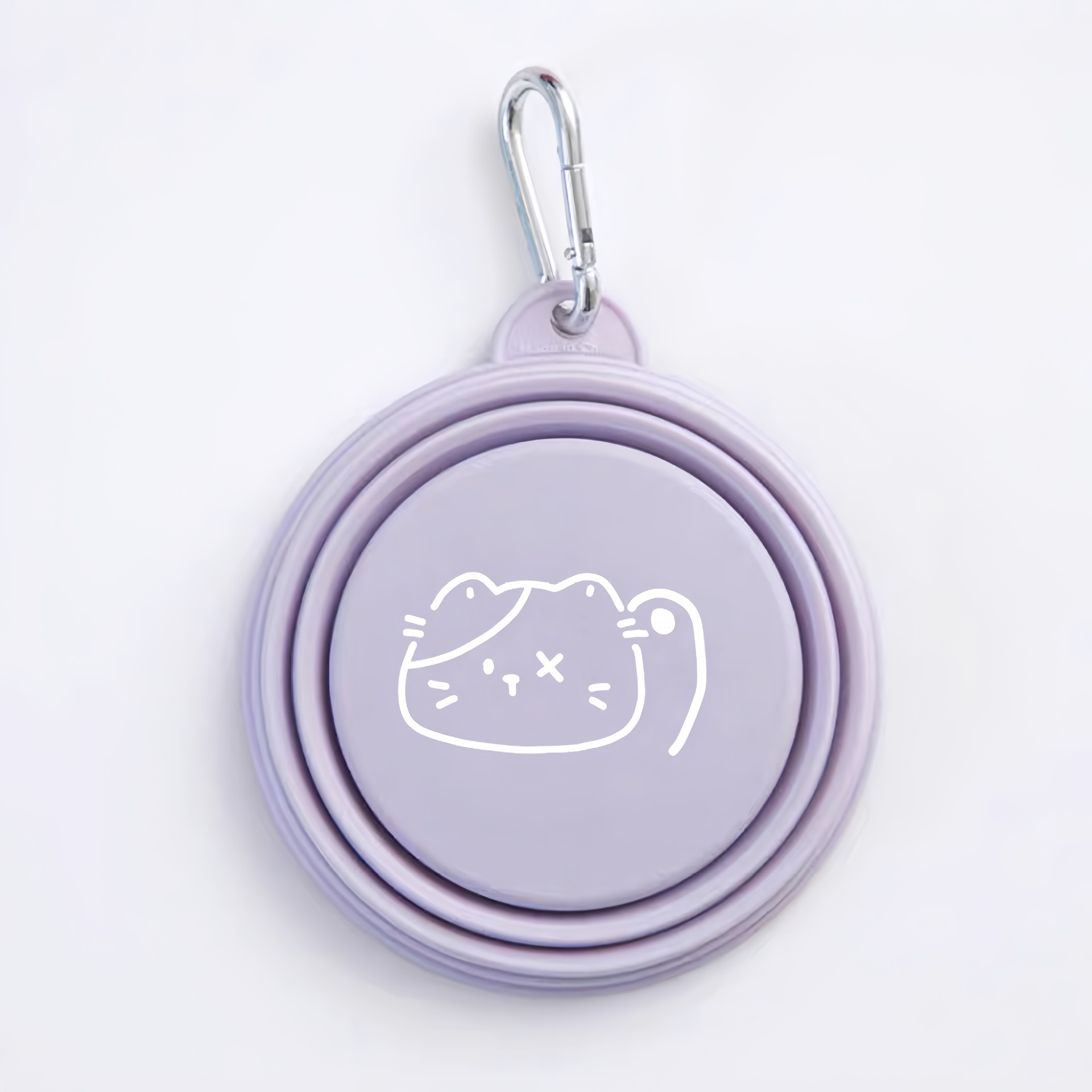 Collapsible Pet Travel Bowl - Portable Dog & Cat Water & Food Bowl with Carabiner Clip, 350ml, Food-Grade TPE