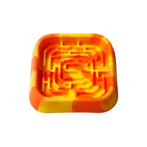 Silicone Slow Feeder Lick Mat for Dogs & Cats, Multi-Color – Tie-Dye Orange