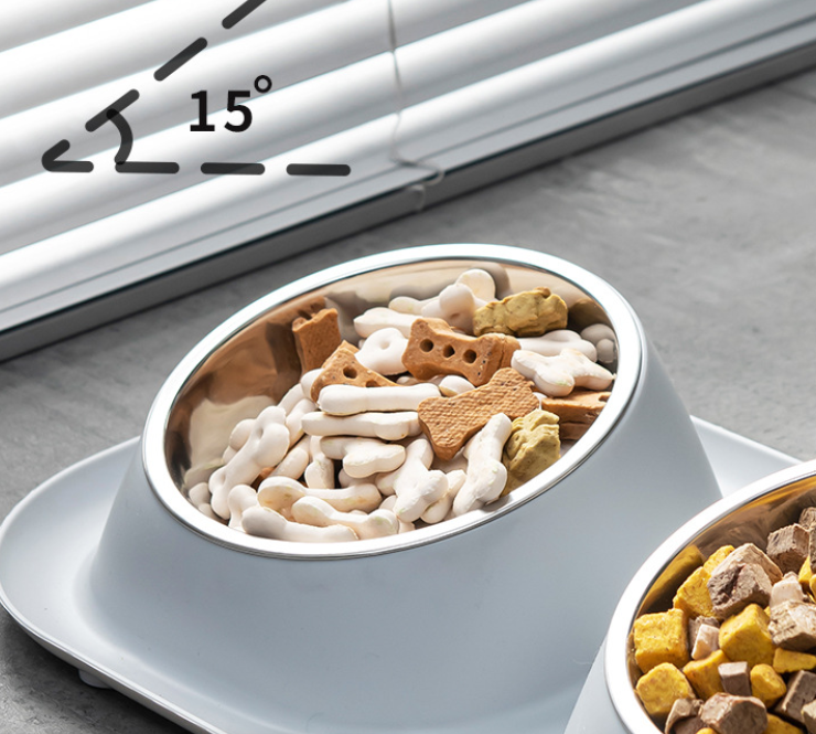 15 degree slanted bowl shown with food
