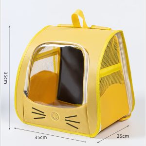 AirFlow Cat Backpack – Breathable Mesh Carrier for Cats & Small Pets (Yellow)