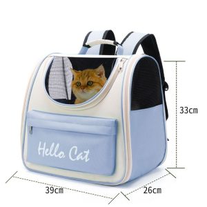 Hello Cat Backpack – Minimalist & Elegant Travel Carrier for Cats (Blue)