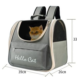 Hello Cat Backpack – Minimalist & Elegant Travel Carrier for Cats (Grey)