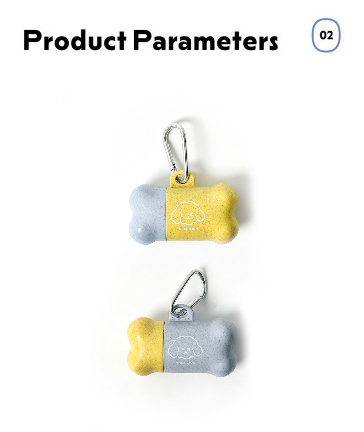 Two colourways with the carabiner clip