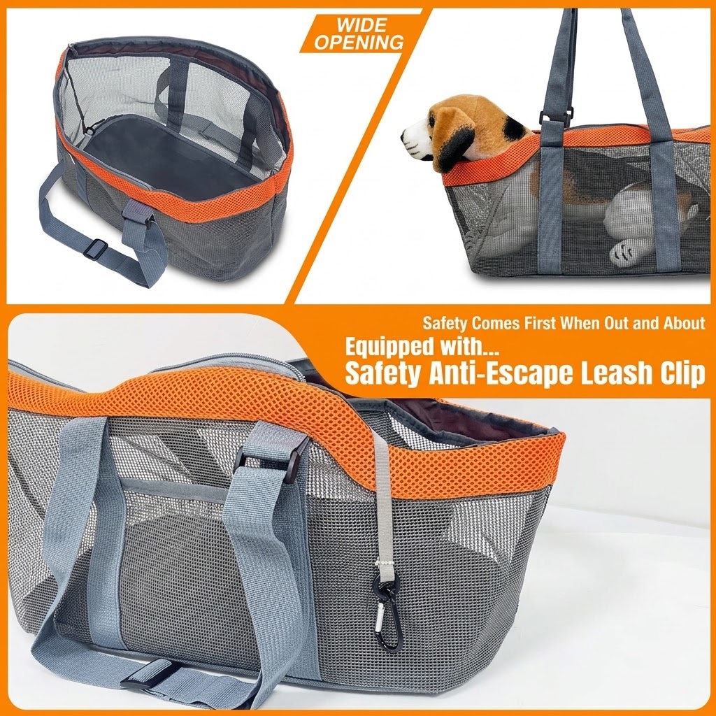 Wide opening and safety anti-escape leash clip