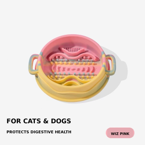 ROKI Silicone Slow Feeder Bowl for Small Dogs & Cats - Pink