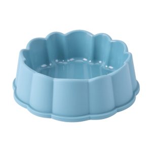 Petal-Shaped Anti-Tip Pet Bowl – Light Blue