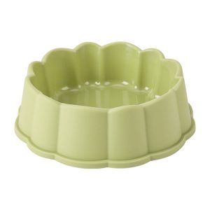 Petal-Shaped Anti-Tip Pet Bowl – Light Green