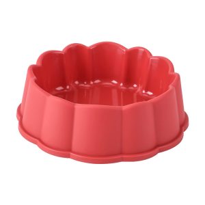 Petal-Shaped Anti-Tip Pet Bowl – Red