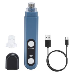 Rechargeable LED-Lit Pet Nail Grinder - Quiet Low-Noise Claw Trimmer with Light – Peacock Blue
