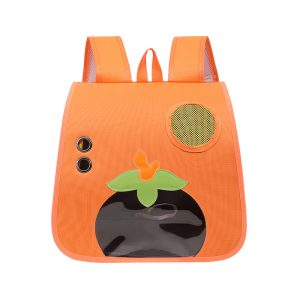 Transparent Space Capsule Cat Backpack – Vibrant Orange
