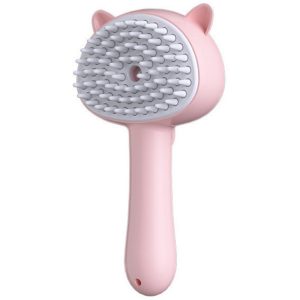 One-Click Self-Cleaning Spray Grooming Comb - Water-Spray Deshedding Brush - Pink