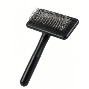 Padded Cushion Comb for Dogs & Cats - Deshedding, Thinning Grooming Brush - Black