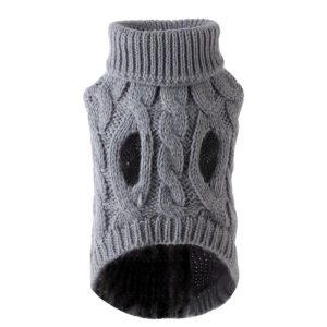 Heart-Pattern Knit Pet Sweater – Gray