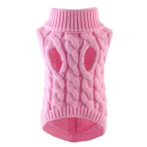 Heart-Pattern Knit Pet Sweater – Pink