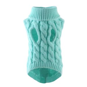 Heart-Pattern Knit Pet Sweater – Emerald Green