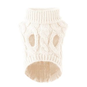 Heart-Pattern Knit Pet Sweater – Off-White