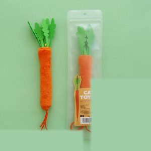 Carrot Shaped Felt Catnip Kicker Toy for Cats
