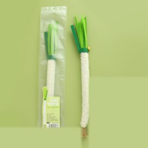Large Scallion Shaped Felt Catnip Kicker Toy with Bell