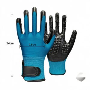 Pet Bathing Massage Glove – Lake Blue with Velcro
