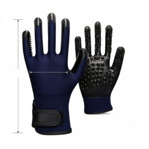 Pet Bathing Massage Glove – Navy Blue with Velcro