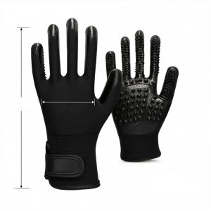 Pet Bathing Massage Glove – Black with Velcro