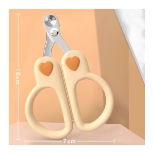 Guarded Round-Hole Pet Nail Scissors - Beginner Cat & Kitten Nail Clippers - Cream