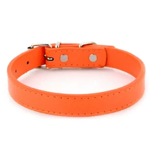 Classic PU Leather Dog Collar – 14 Colors, XXS-XL