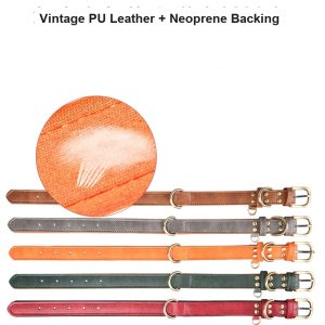 Padded Neoprene Dog Collar – Personalized Engraving, Retro Style