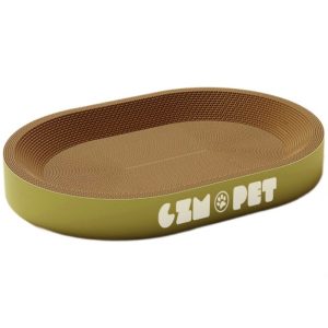 Round Corrugated Cat Scratcher & Nap Bowl - Round Integrated Scratching Bed