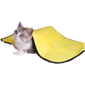 Soft Coral Fleece Pet Bath Towel - Super Absorbent Quick-Dry Dog & Cat Towel