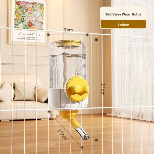 Cage-Hanging Ball-Valve Dog Water Bottle – No-Spill, 900 ml