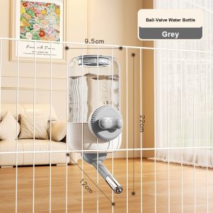 Hanging Pet Water Bottle & Food Bowl Set – No-Spill Ball-Valve