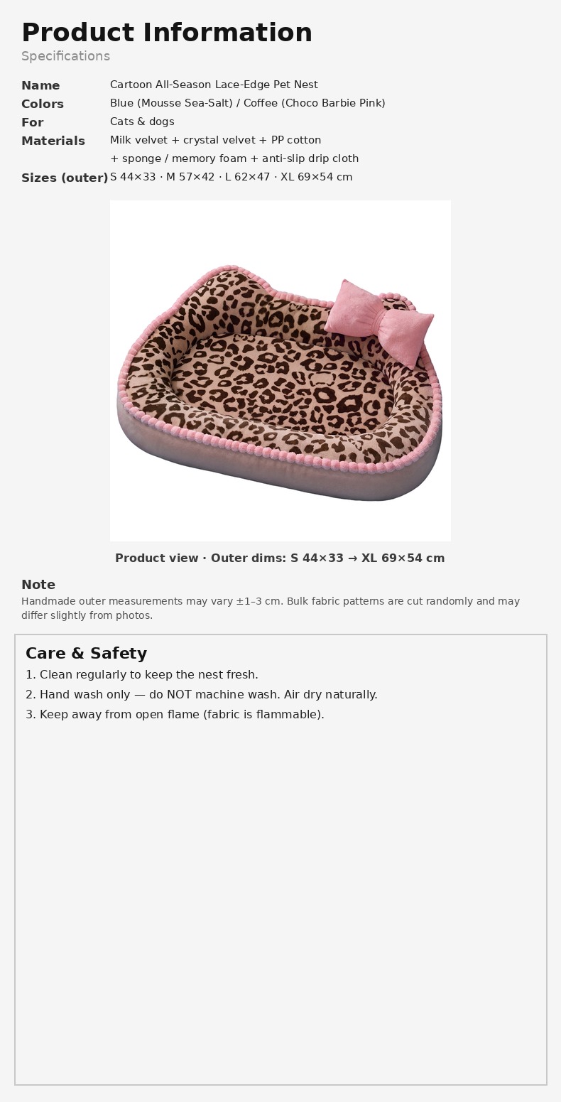 Mousse Sea-Salt Blue Leopard Pet Nest Mat — Mat Only - Image 17