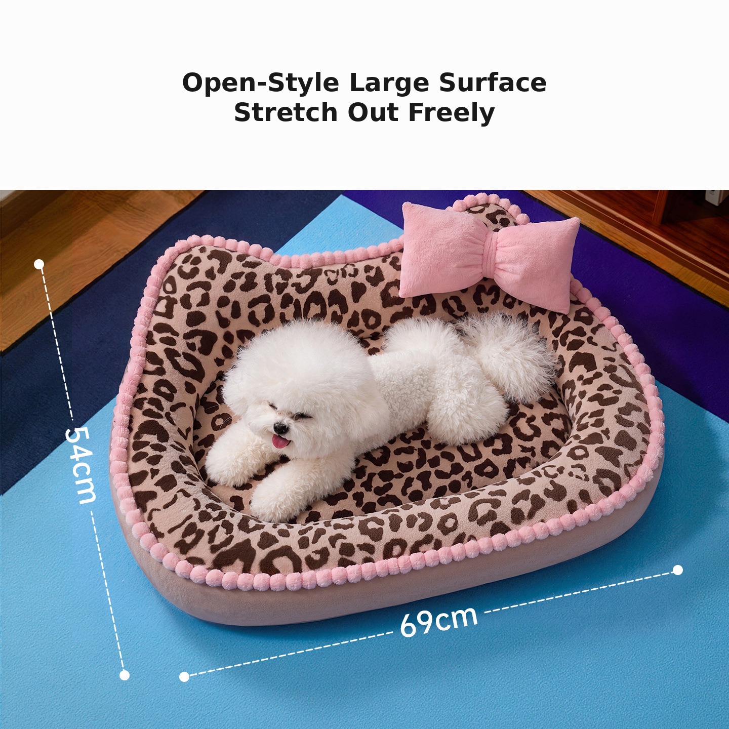 Mousse Sea-Salt Blue Leopard Pet Nest Mat — Mat Only - Image 2