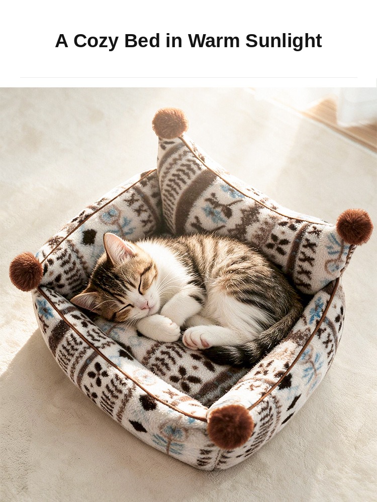 Fair Isle Caramel Sea Salt Sofa Pet Bed — Fixed Cover - Image 10