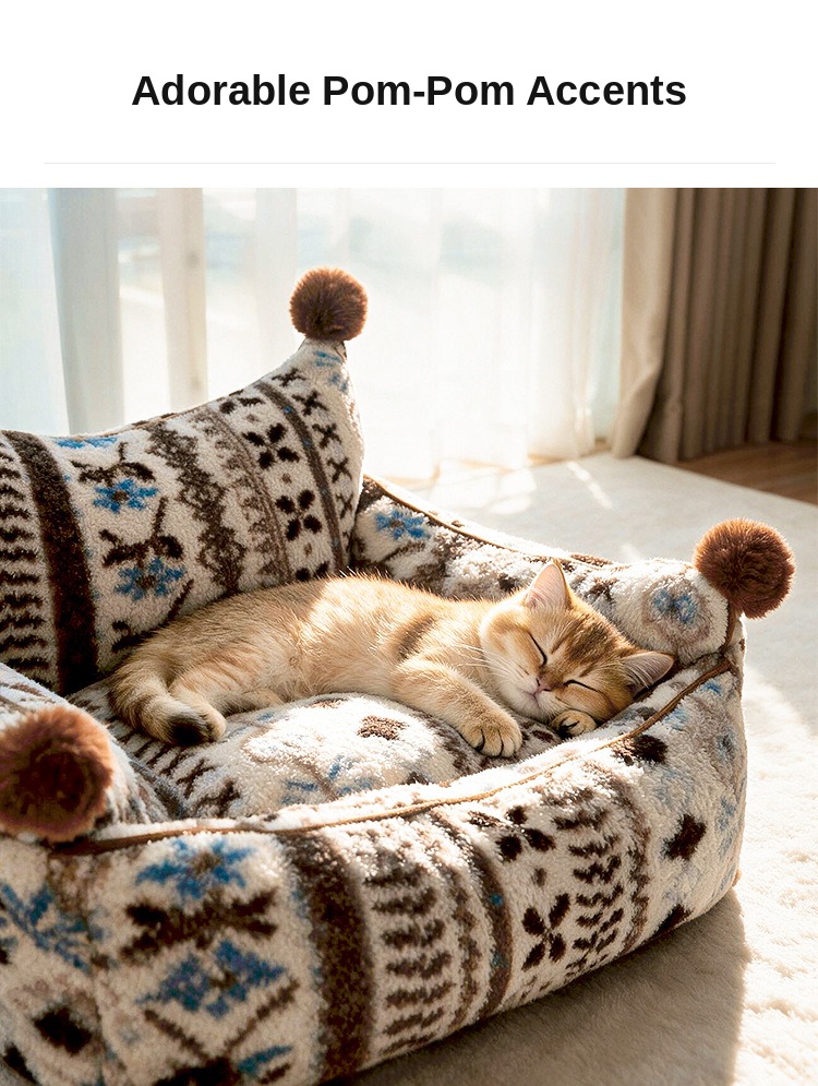 Fair Isle Caramel Sea Salt Sofa Pet Bed — Fixed Cover - Image 11
