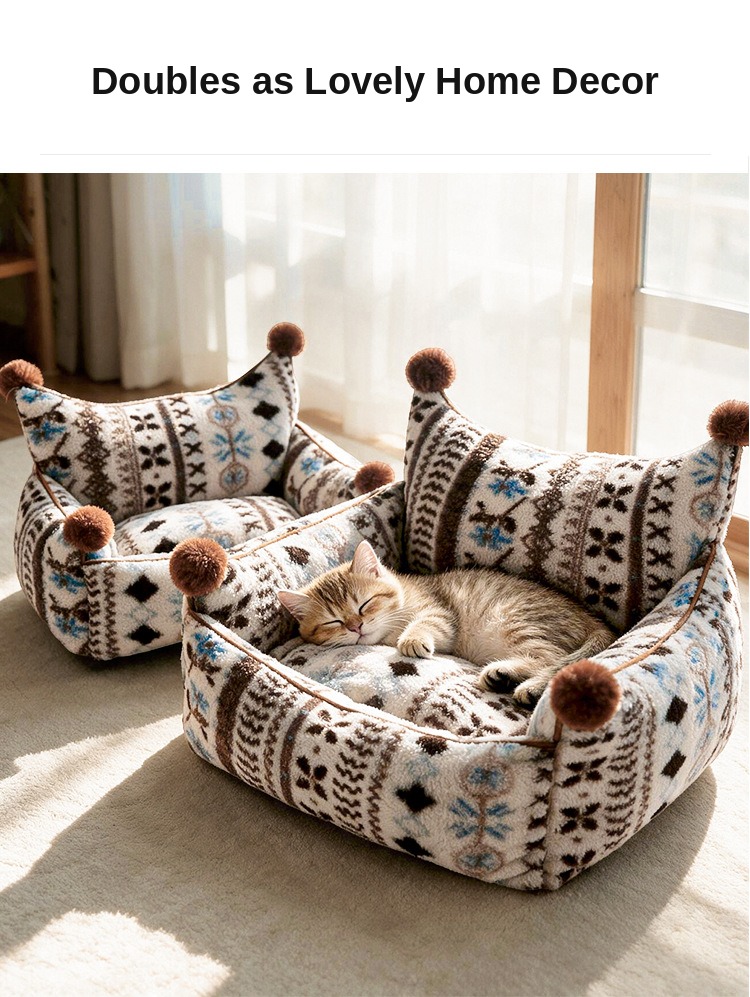 Fair Isle Caramel Sea Salt Sofa Pet Bed — Fixed Cover - Image 12