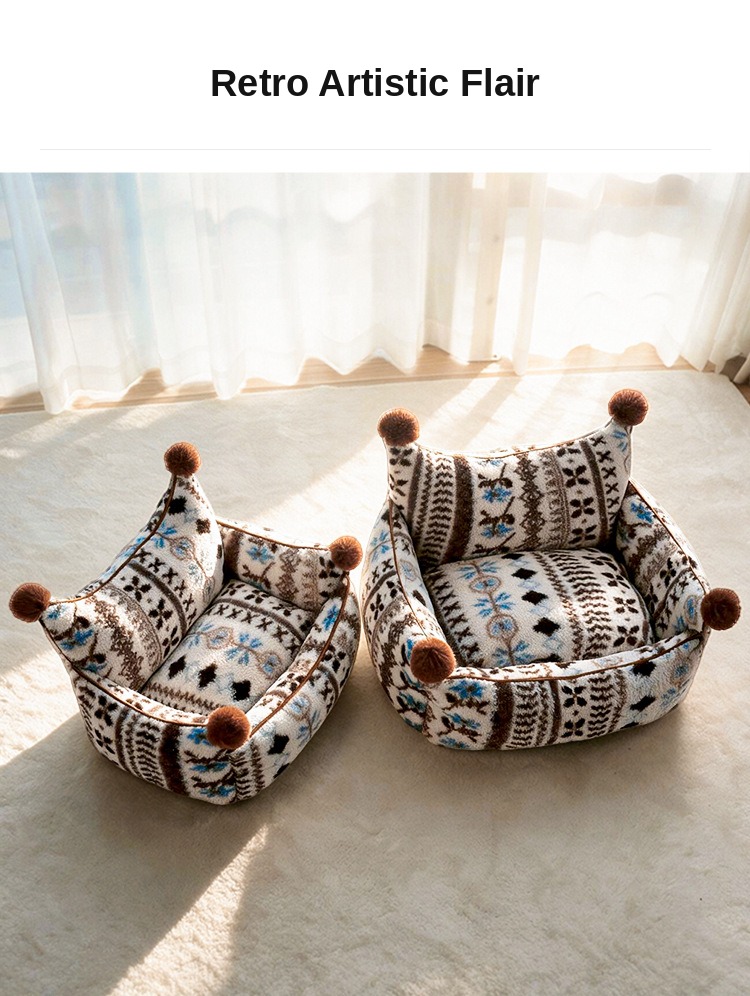Fair Isle Caramel Sea Salt Sofa Pet Bed — Fixed Cover - Image 13