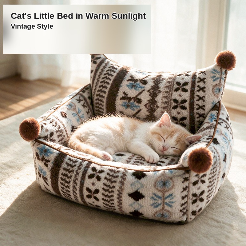 Fair Isle Caramel Sea Salt Sofa Pet Bed — Fixed Cover - Image 4