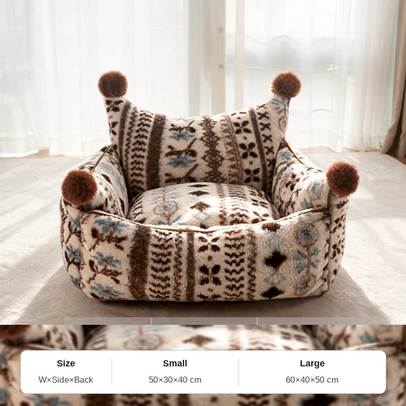 Fair Isle Caramel Sea Salt Sofa Pet Bed — Fixed Cover - Image 6